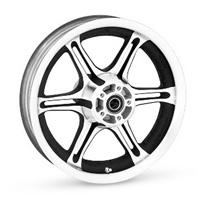 スロット・6スポーク・カスタムホイール テクスチャーブラック フロント